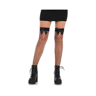 Fence Net Bow Top Thigh Highs O s Black