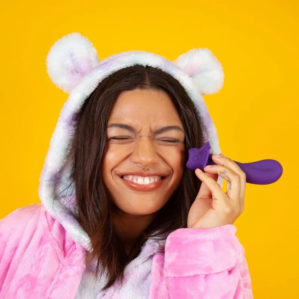 Sunshine Shimmer Silicone Rechargeable G-Spot Vibrator By Cute Little Fuckers - Moonlight Purple