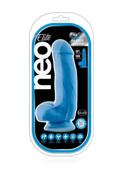 Neo Elite - 7" Silicone Dual Density Dildo with Balls