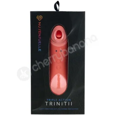 Nu Sensuelle Trinitii Coral Flickering Tongue Clit Vibrator With Suction