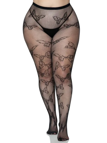 Butterfly Net Tights 1x/2x Black