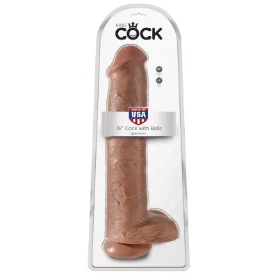 King Cock 15 Cock With Balls Tan
