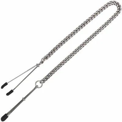 Spartacus Adjustable Tweezer Style Nipple Clamps With Chain