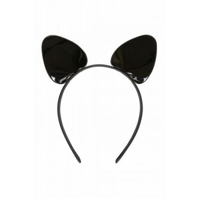 Shiny Black Cat Ear Headband Regalia