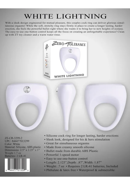 White Lightning Vibrating Cock Ring