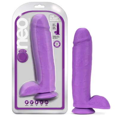 Neo 10 Inch Dual Density Dildo Neon Purple