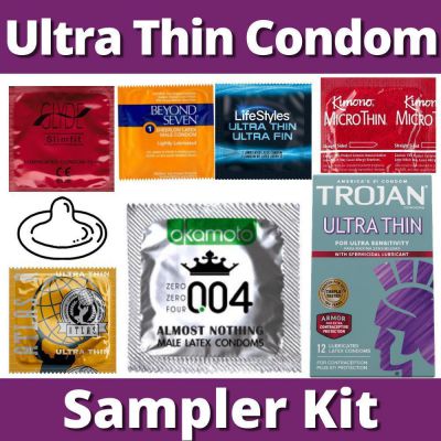 Ultra Thin Condom Sampler Kit 12 Pack