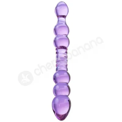 Sexus Glass Dildo Purple Double Ended 9 With Velvet Bag