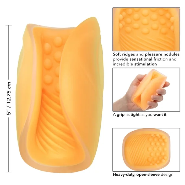 The Gripper Dual Grip Penis Masturbator By CalExotics - Orange