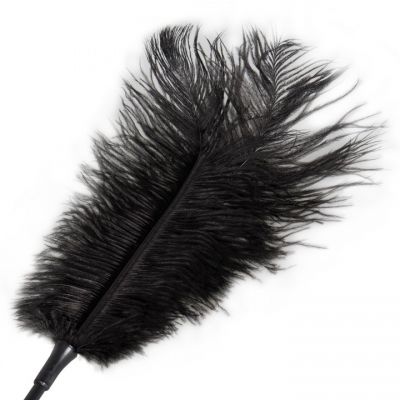Bondara Black Ostrich Feather Tickler 17 Inch