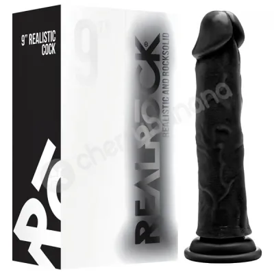 Realrock 9 Black Realistic Cock
