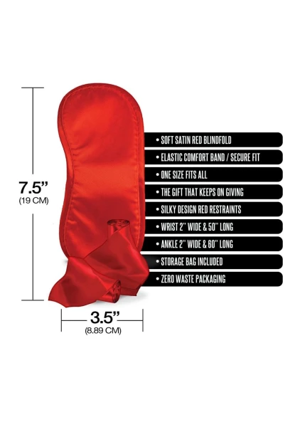 Pleasure Package We're Going To Need A Safe Word Satin Blind Fold, Wrist and Ankle Sash