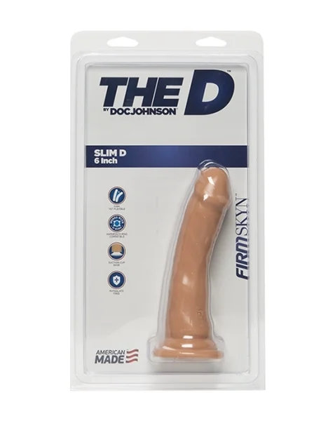 The D - Slim D Dildo - Tan - 6 Inch