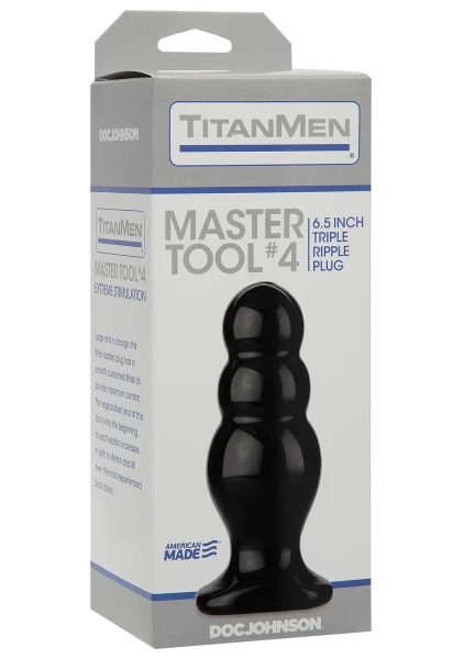 Doc Johnson Titanmen Tool 'Master #4' Triple Ripple Butt Plug