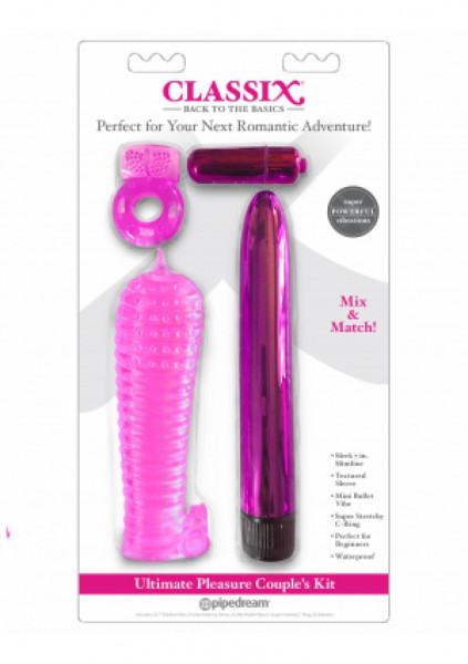 Classix - Ultimate Pleasure Couples Kit, Pink Mini Wand Vibrator