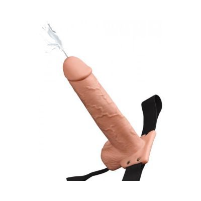 Fetish Fantasy 9in Hollow Squirting Strap on With Balls