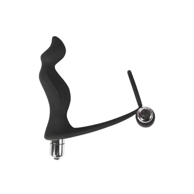 Cock Ring Anal Plug Black Black