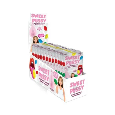 Sweet Pussy Gummies 4 Assorted Fruit Flavors 12 Pcs Display