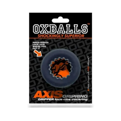 Oxballs Axis Rib Griphold Cockring Black Ice