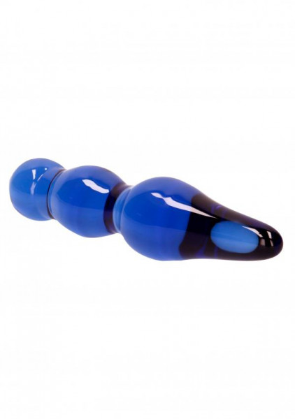Lollypop Double-Ended Blue Glass Dildo by Chrystalino