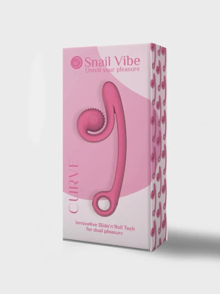 Snail Vibe Curve Silicone Rechargeable Waterproof Dual Stimulation Vibrator - Purple
