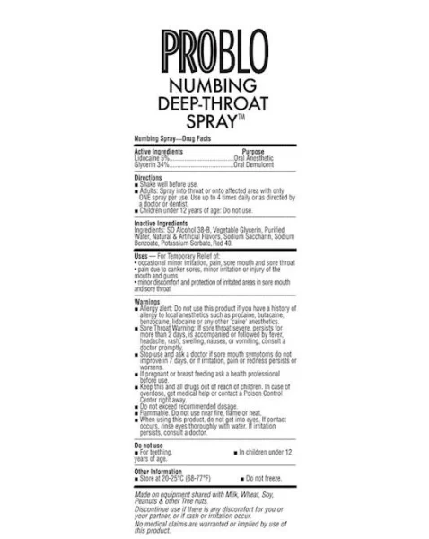 Problo Numbing Spray Mint - Mint - 1 Oz