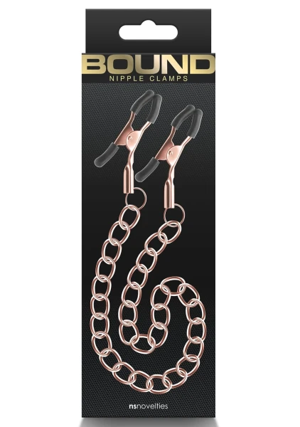 Bound Adjustable DC2 Nipple Clamps by NS Novelties - Rose Gold