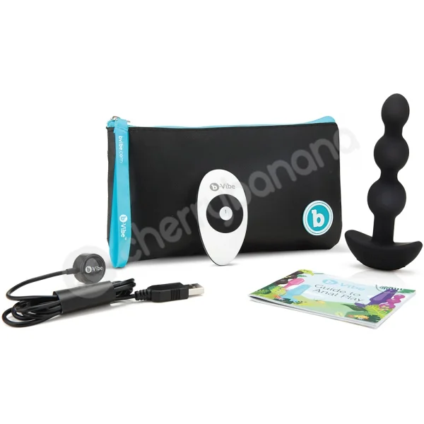 B-Vibe Triplet Black Flexible Silicone Vibrating Anal Beads