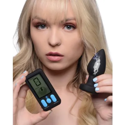 E stim Pro Silicone Vibrating Anal Plug With Remote Control