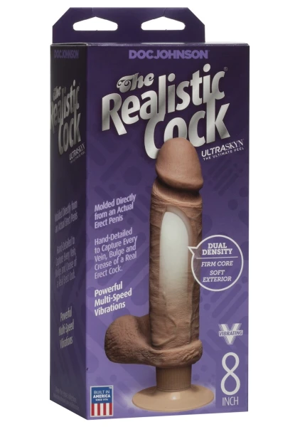 Realistic Cock - UR3 Ultraskyn Vibrating 8 inch Black