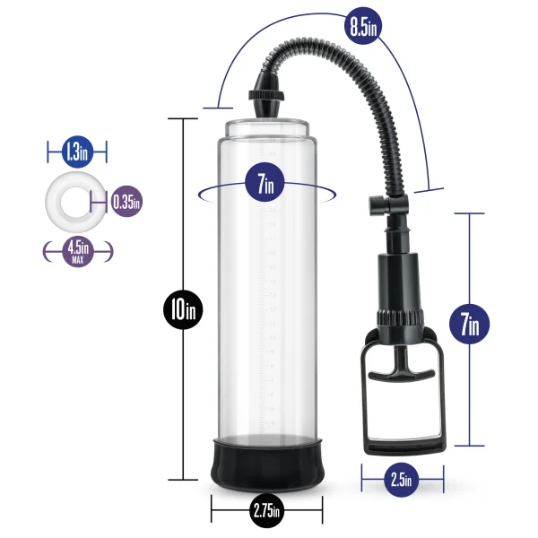 Performance VX3 Male Enhancement Penis Pump System By Blush - Clear