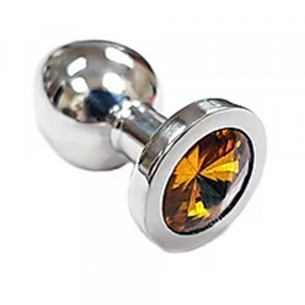 Stainless Steel Smooth Small Butt Plug w/Crystal