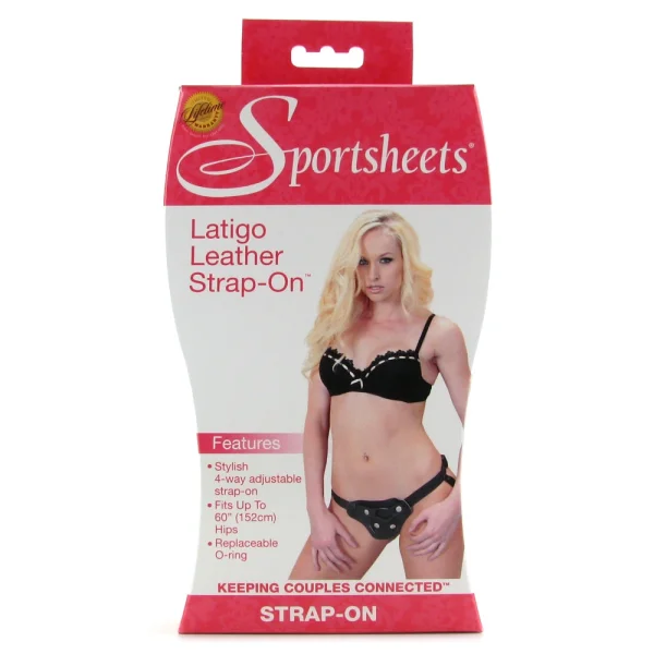 Latigo Black Leather Strap-On Harness