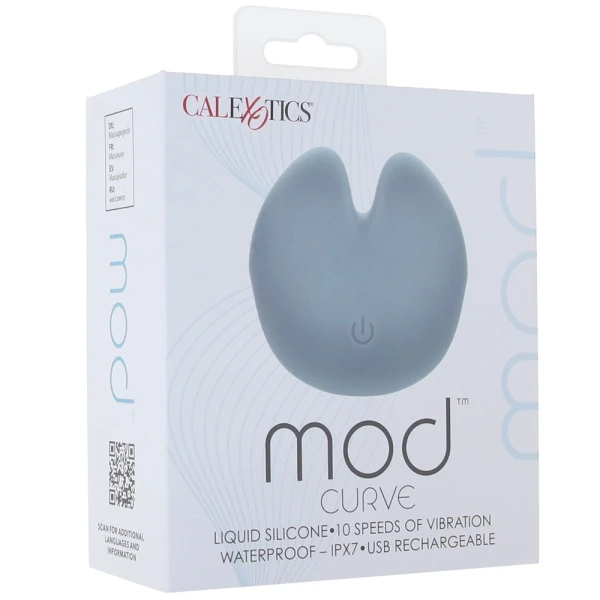 Mod Curve Rechargeable Waterproof Silicone Clitoral Stimulator By CalExotics - Blue