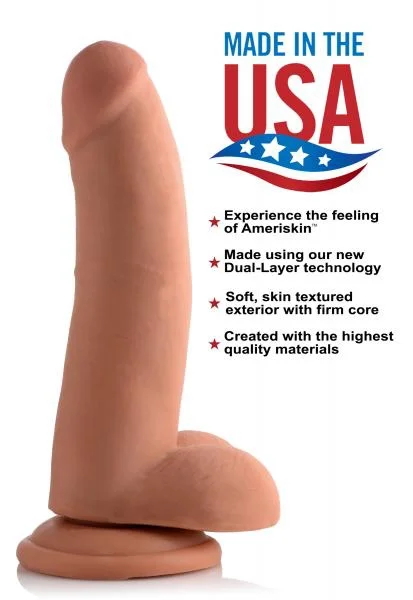 8 Inches Ultra Real Dual Layer Suction Cup Dildo Tan — image 5 of 8