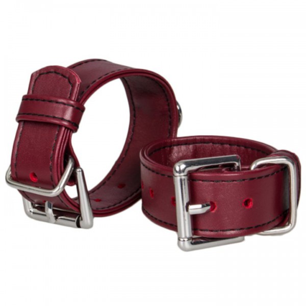 Bondara Red Faux Leather Slim Wrist Cuffs — image 4 of 5