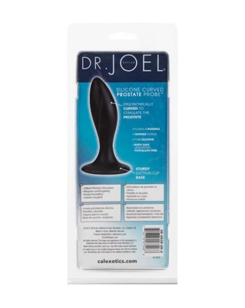 Dr. Joel Kaplan Silicone Curved Prostate Probe - Black - 4 Inch