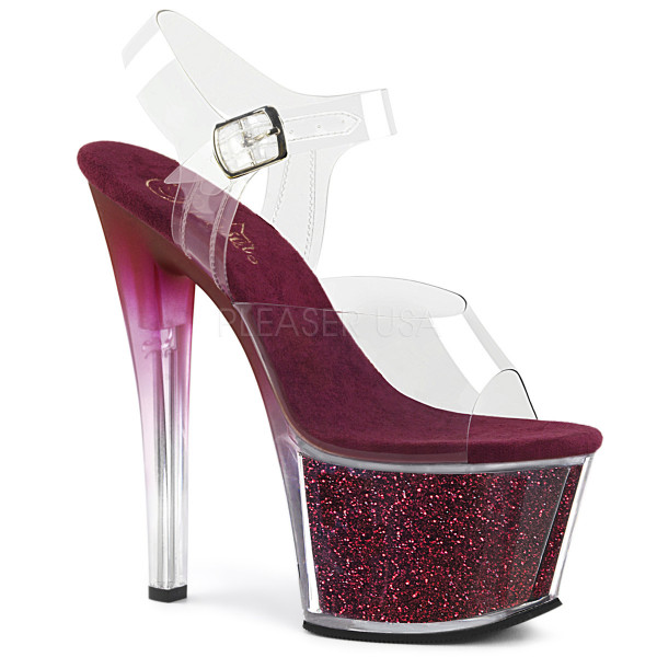 7 inches Heel, 2 3/4 inches PF Ankle Strap Sandal w/ Tinted Heel — image 9 of 16