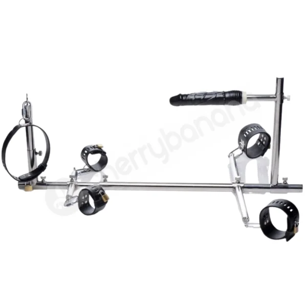 Master Series Imprisoned Metal Stockade With Dildo & Restraints