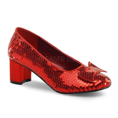 DOROTHY 01 2 Heel WOMEN S RED SEQUINS DOROTHY SHOES