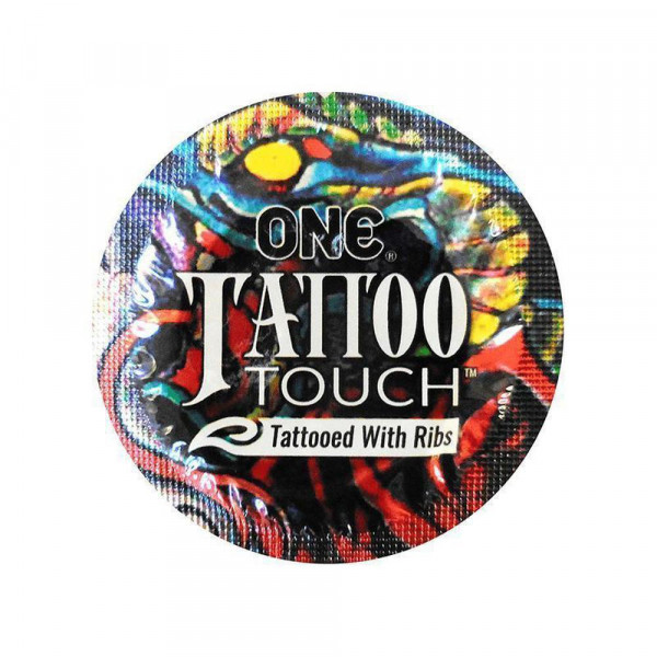 ONE Tattoo Touch Pleasure Ribbed Condoms | 12-Pack