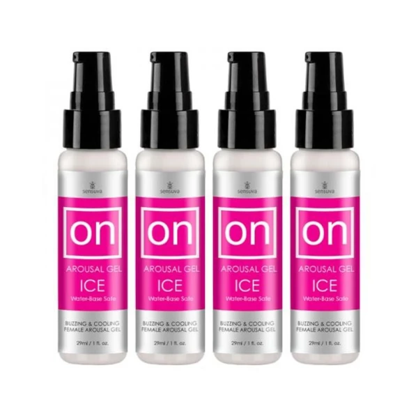 Sensuva Pack Of 4 On Ice Arousal Gel 1 Oz. Bottle Plus Vl8tdon Arousal Oil And Gel 8-piece Tester Di