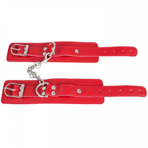 Bondara Red Faux Leather Basic Wrist Cuffs — image 4 of 4