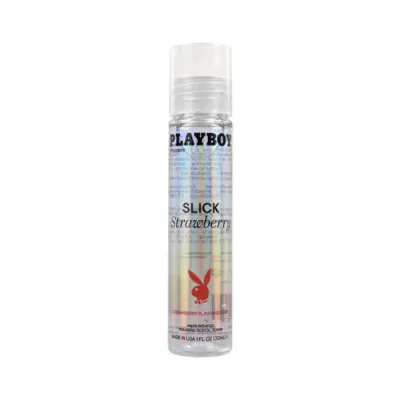 Lubricants Playboy Slick Flavored Water based Lubricant Strawberry 1 Oz