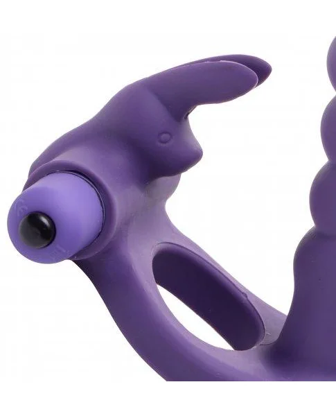 Double Delight Dual Penetration Vibrating Rabbit C Ring