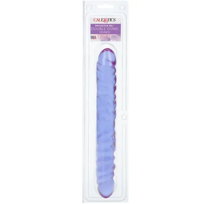 Reflective Gel 12 Inch Veined Double Dildo