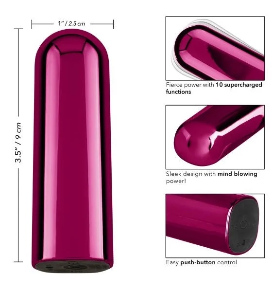 Glam Supercharged Waterproof Rechargeable Power Bullet By CalExotics - Silver