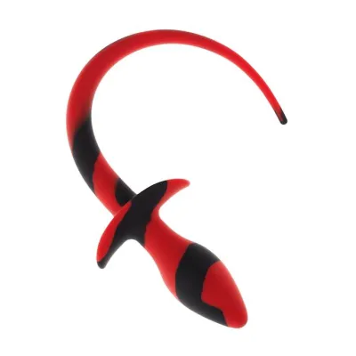 Kinki Silicone Tail Butt Plug Red Black 3 Inch