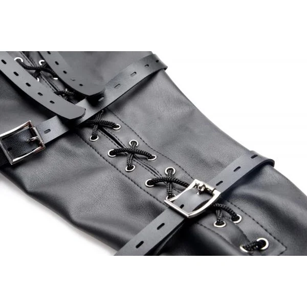 Full Sleeve Armbinder Black Leather Restraint