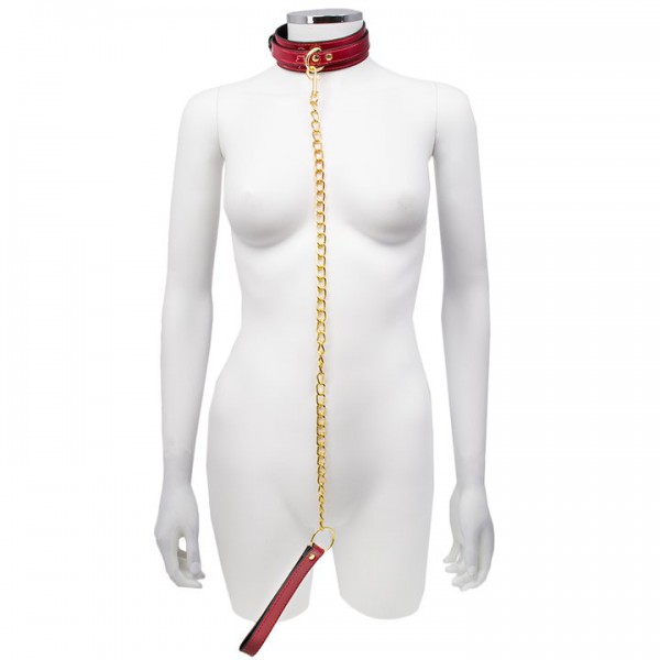 Bondara Patent Red Faux Leather Collar and Leash — image 4 of 4